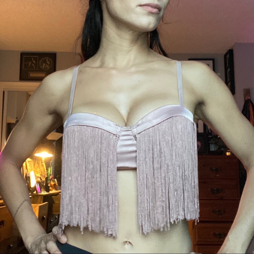 Topshop tassel embellished bra top